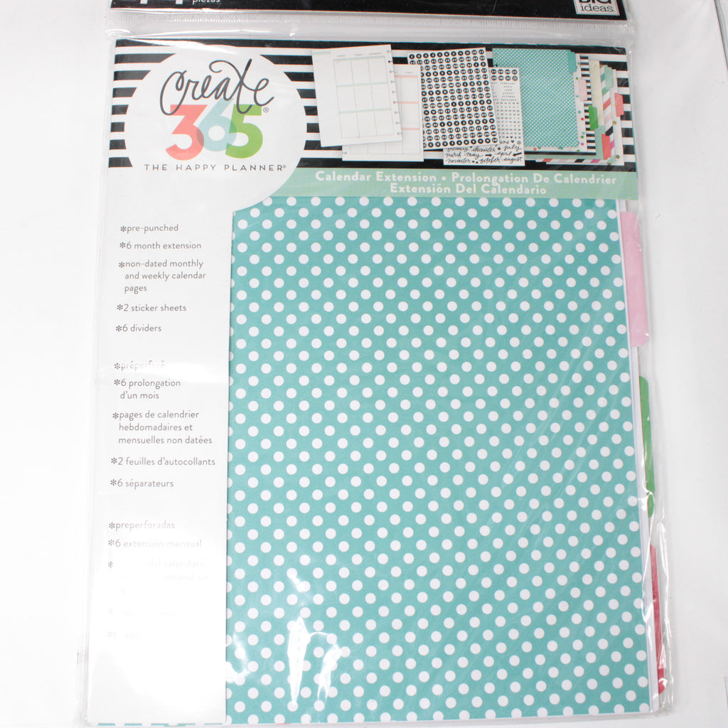 Classic 6 month Calendar Extension - Happy Planner DeStash