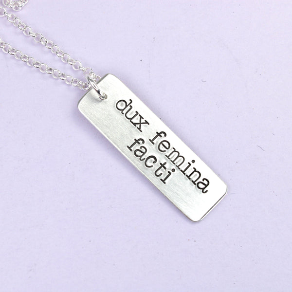 "dux femina facti" (a woman led) Sterling Silver Necklace
