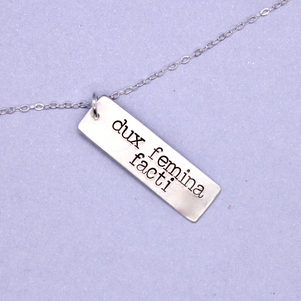 "dux femina facti" (a woman led) Sterling Silver Necklace