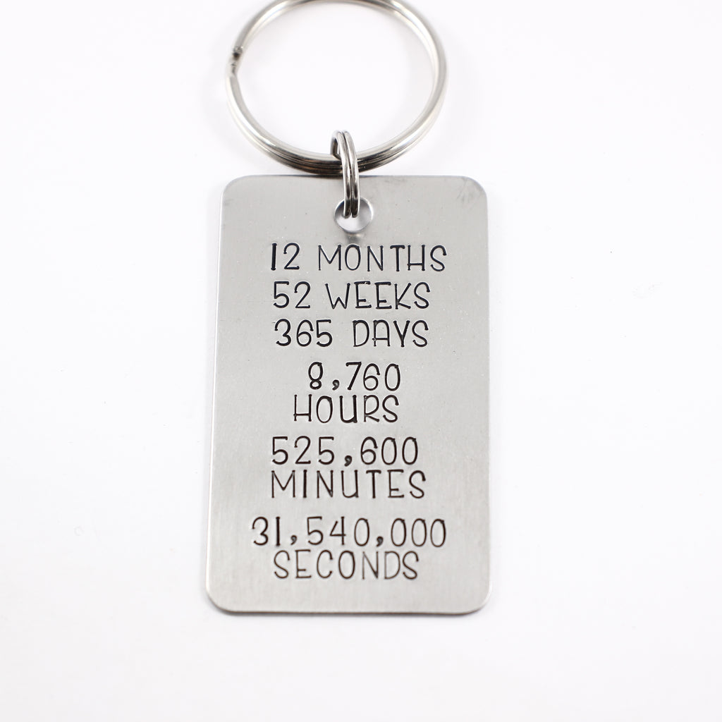 One Year Keychain - DISCOUNTED and READY TO SHIP - Completely Hammered