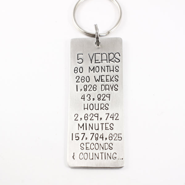 Five Years Keychain - DISCOUNTED and READY TO SHIP - Completely Hammered