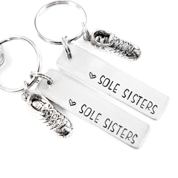 "Sole Sisters" - Running Buddy Keychain Set - #FF