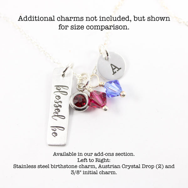 "blessed be" Necklace / Charm - Sterling Silver