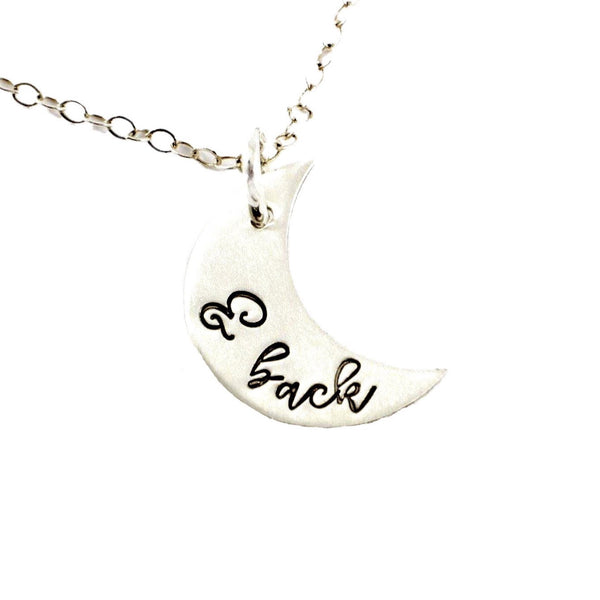 "& Back" Sterling Silver Moon Necklace