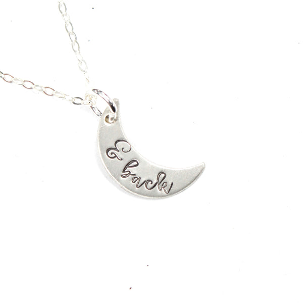 "& Back" Sterling Silver Moon Necklace