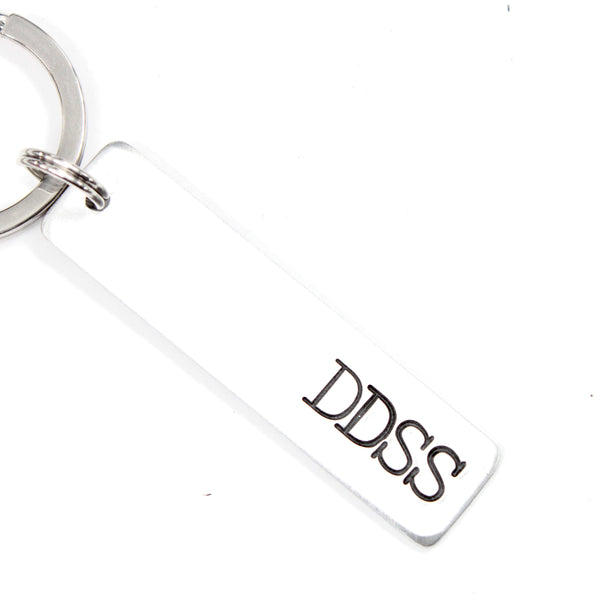 "DDSS" (Don't do stupid shit) Hand Stamped Keychain
