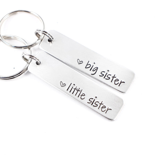"Little Sister" "Middle Sister" and "Big Sister"  Keychains - Available as a single or a set of both!