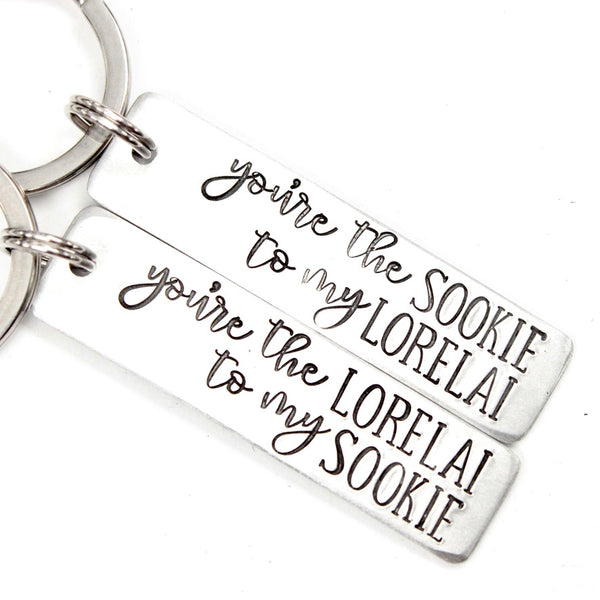 "You're the Lorelai to my Sookie" and "You're the Sookie to my Lorelai" Gilmore Girls Inspired Keychains