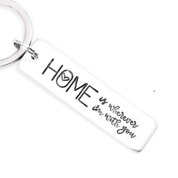 "HOME is wherever i'm with you" Keychain - Discounted and ready to ship