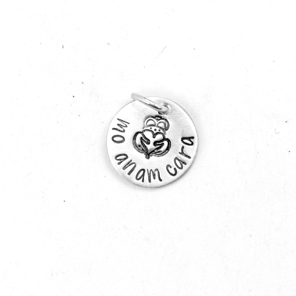 "Mo Anam Cara" - Irish / Gaelic Hand stamped Sterling Silver Charm - Ready to ship