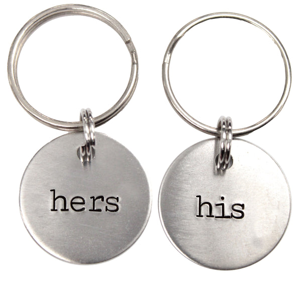"his" and "hers" Stainless Steel keychain set