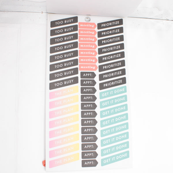 Sticker Book (Partial) - "Productivity" (2016) - Happy Planner DeStash