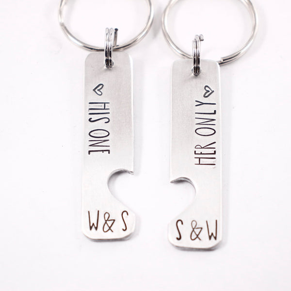 "his one" "her only" - Couples Keychain Set