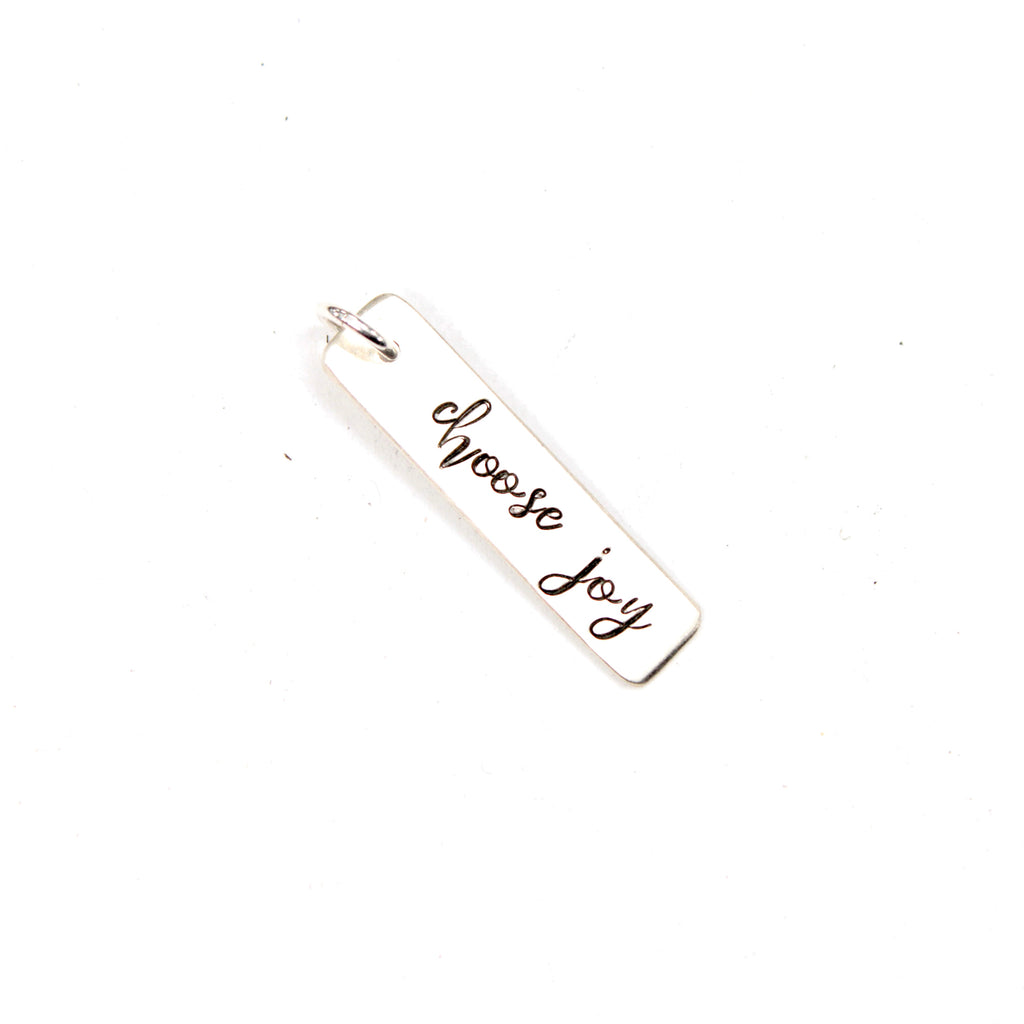 "choose joy" Sterling Silver Charm - Discounted Sample, Ready to Ship