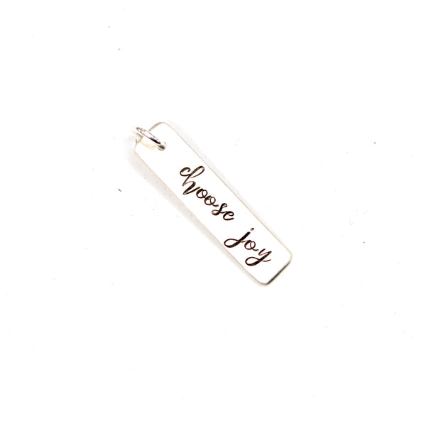 "choose joy" Sterling Silver Charm - Discounted Sample, Ready to Ship