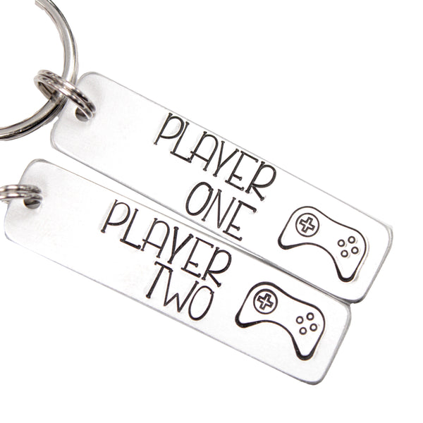 "Player 1" & "Player 2" Keychain Set