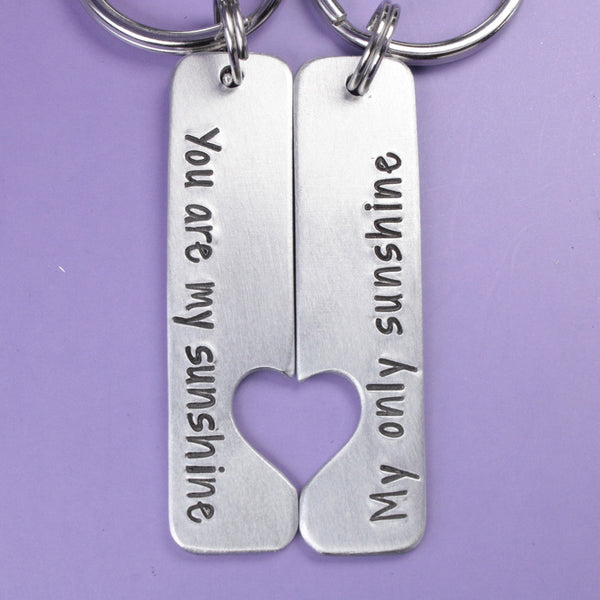 "You are my sunshine My only sunshine" - Couples Keychain Set