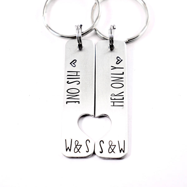 "his one" "her only" - Couples Keychain Set