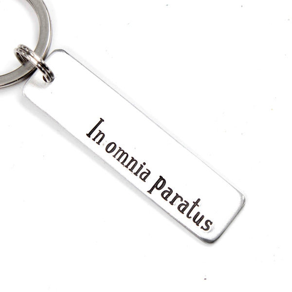 "In omnia paratus" (Prepared for all things / ready for anything) Keychain