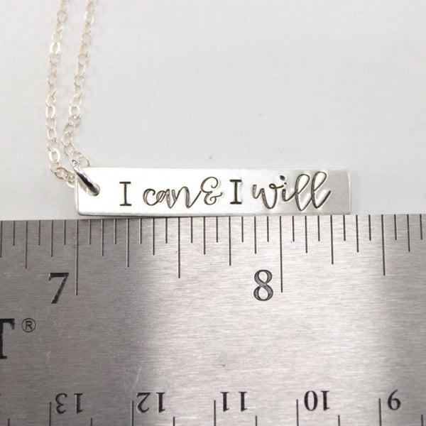 "I can & I will" Sterling Silver Charm - Discounted Sample, Ready to Ship