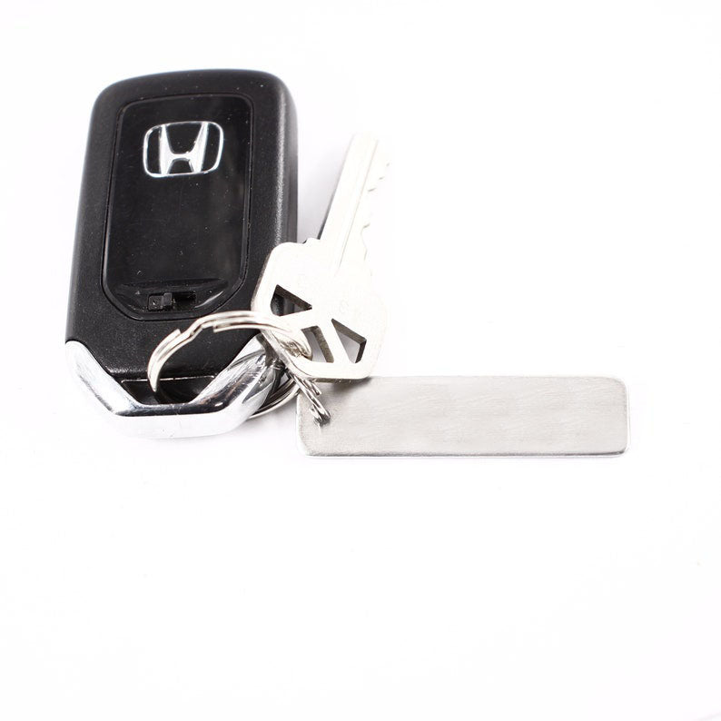 "DRIVE SAFELY" Keychain - Available in Aluminum or Stainless Steel - Personalizable Back