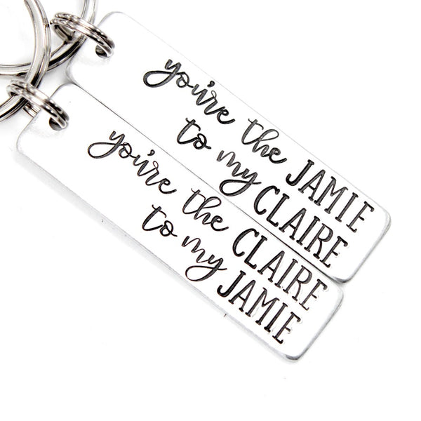 "You're the JAMIE to my CLAIRE" and "You're the CLAIRE to my JAMIE" Keychains (sold as a set or single keychain)