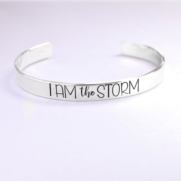 "I am THE STORM" 1/4" Cuff Bracelet