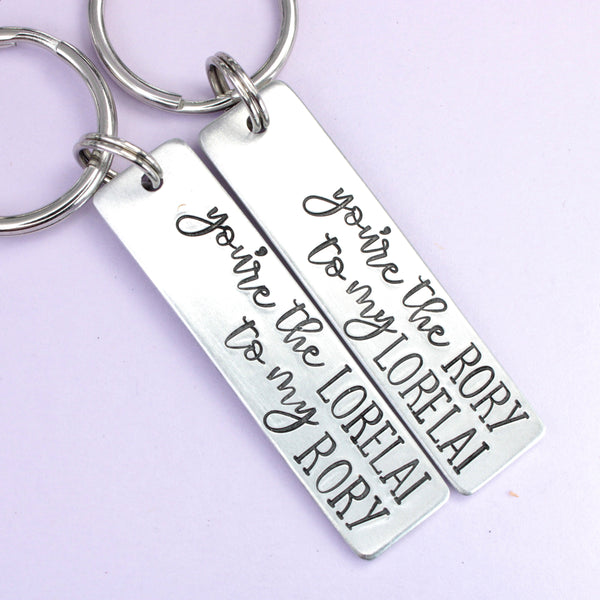 "You're the Lorelai to my Rory" and "You're the Rory to my Lorelai" Gilmore Girls Inspired Keychains