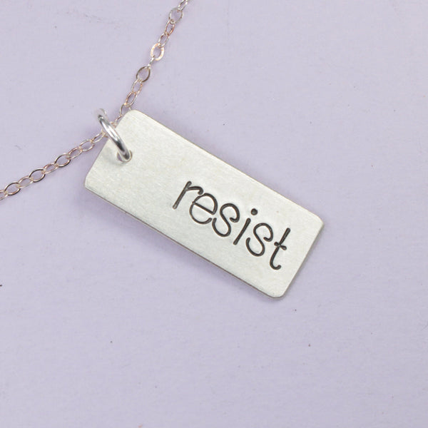 "Resist" Sterling Silver Charm - Discounted Sample, Ready to Ship
