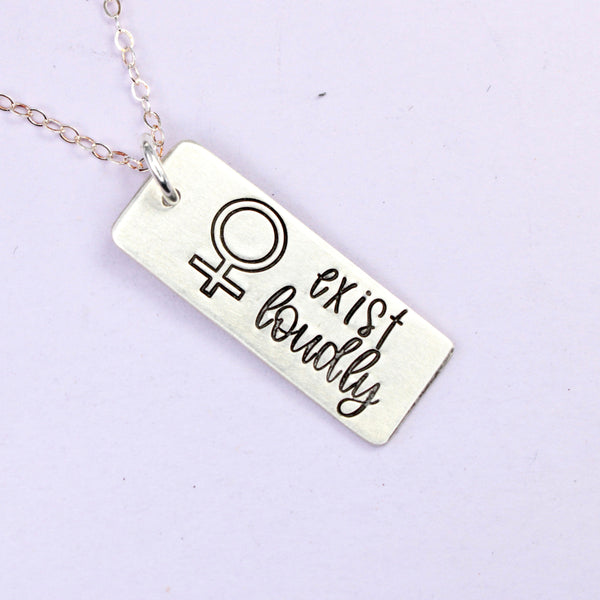 "Exist loudly" - Sterling Silver Necklace