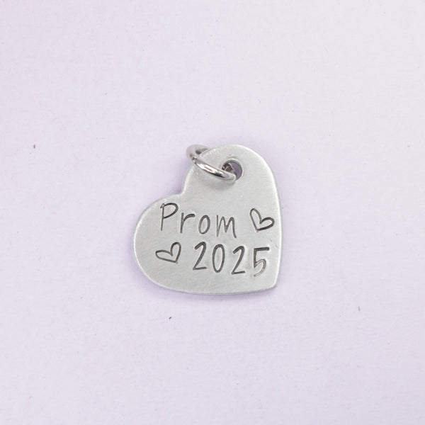 Hand Stamped, personalized Garter / bouquet charm #SIL