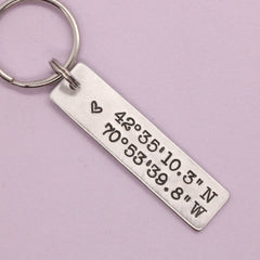 Custom coordinate / location GPS keychain