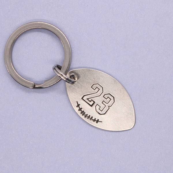 Football Jersey Number Keychain