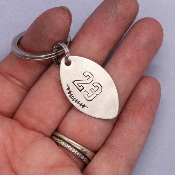 Football Jersey Number Keychain