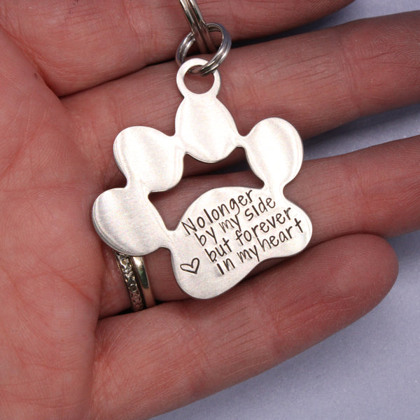 "No longer by my side but forever in my heart" Stainless Steel keychain - Discounted and ready to ship