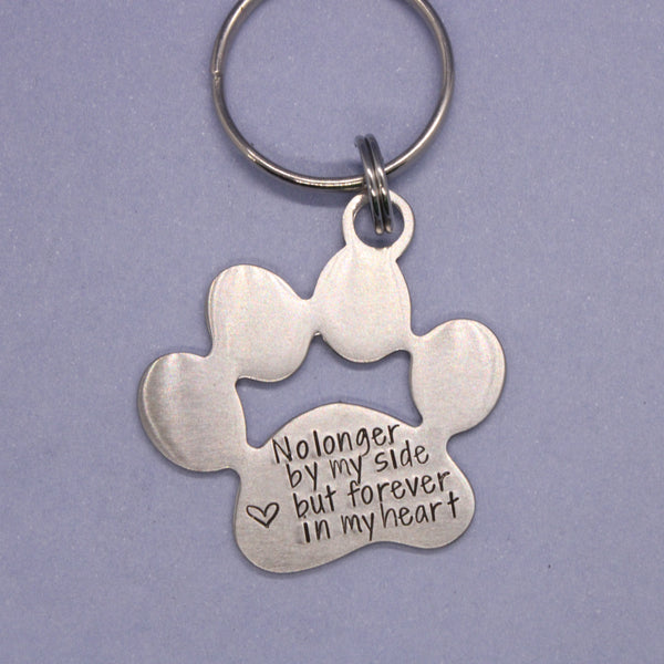 "No longer by my side but forever in my heart" Stainless Steel keychain - Discounted and ready to ship