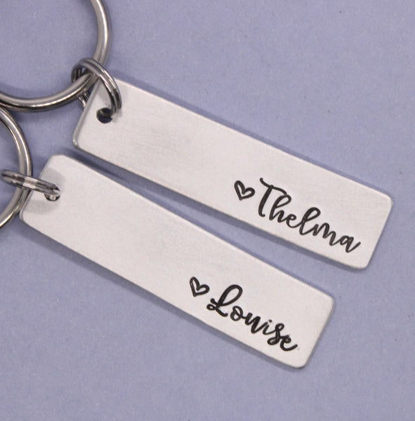"Thelma" and "Louise" Keychain Set