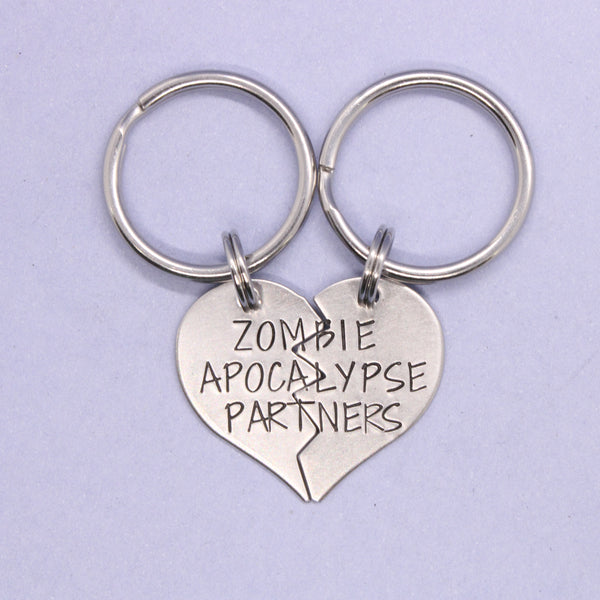 "Zombie Apocalypse Partners" Necklace or Keychain Set #PR