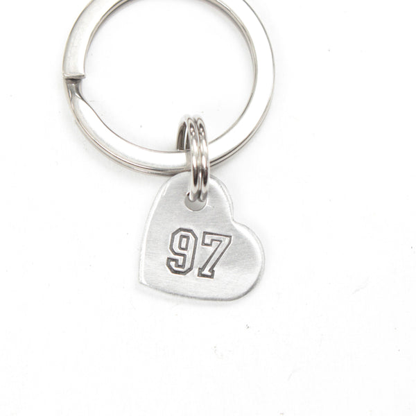 Heart Keychain Jersey Number