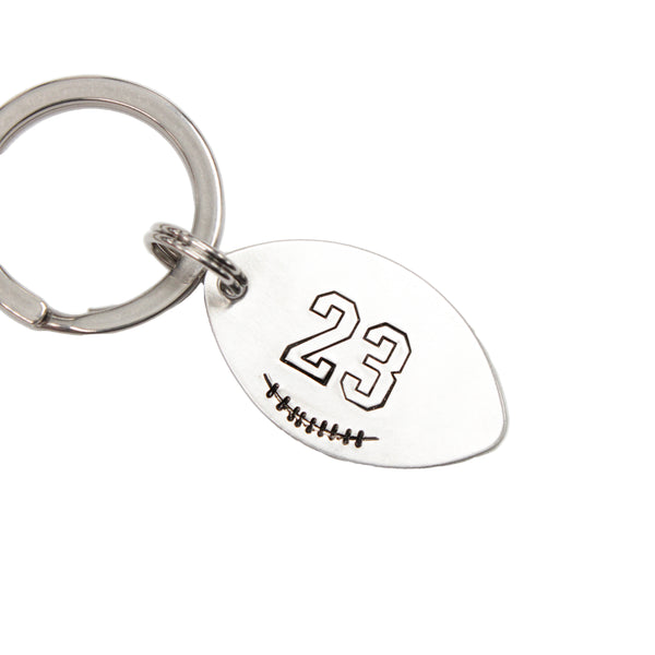 Football Jersey Number Keychain