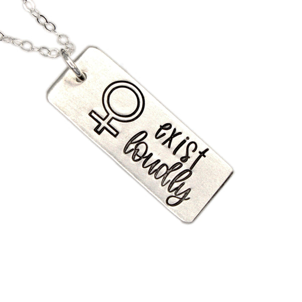 "Exist loudly" - Sterling Silver Necklace