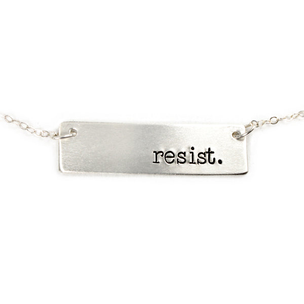 "resist" Necklace - Sterling Silver