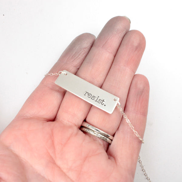 "resist" Necklace - Sterling Silver