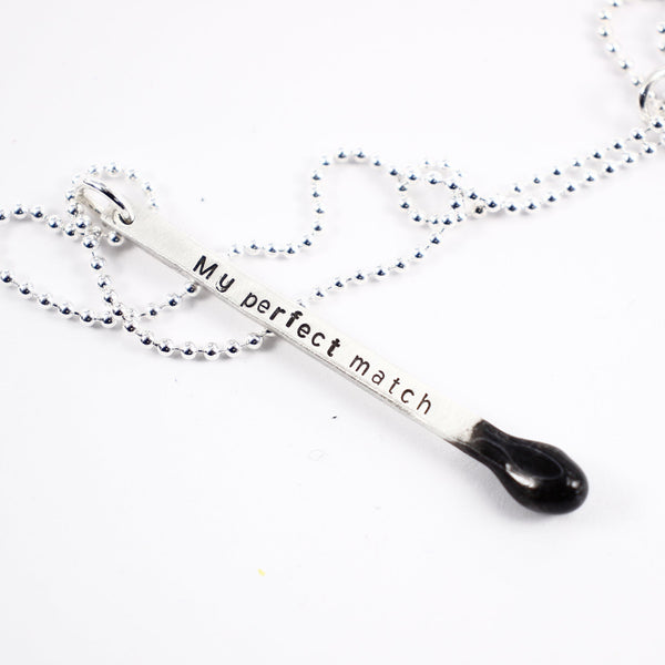 "LET IT BURN" Matchstick Necklace - Sterling Silver