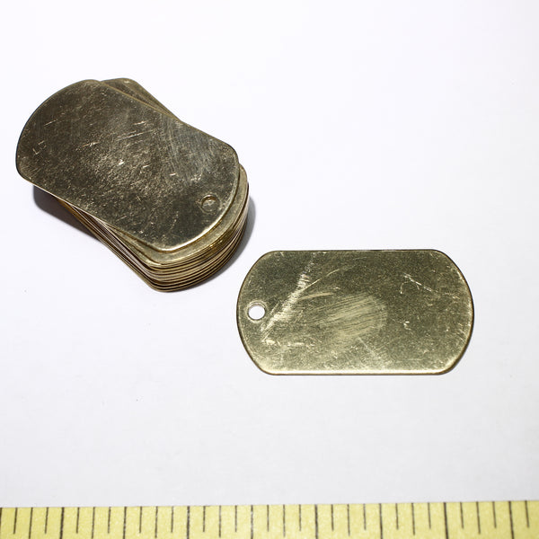 Brass Dog Tag - Supply Destash - Completely Hammered