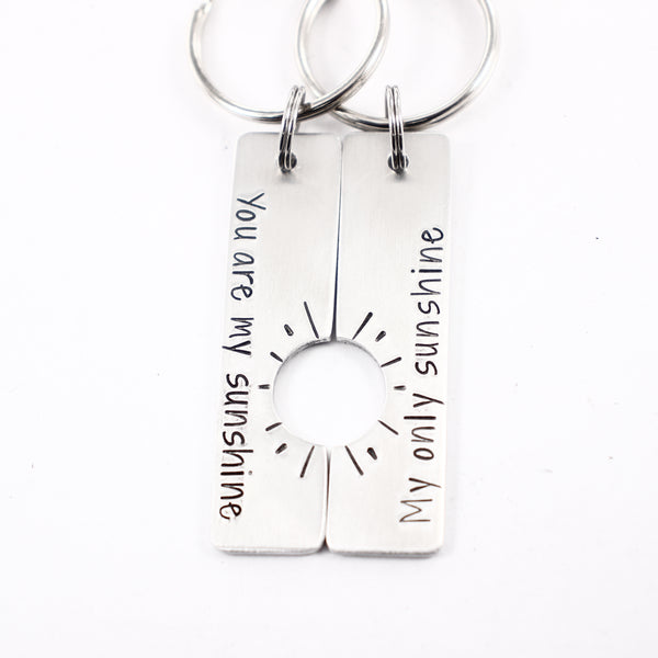 "You are my sunshine My only sunshine" - Couples Sun Keychain Set
