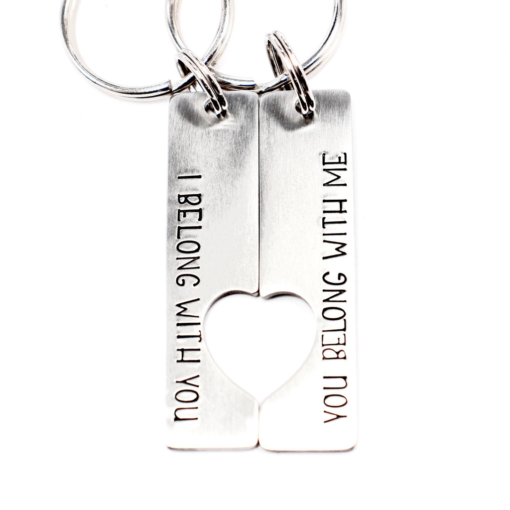 "I belong with you, You belong with me" - Couples Keychain Set