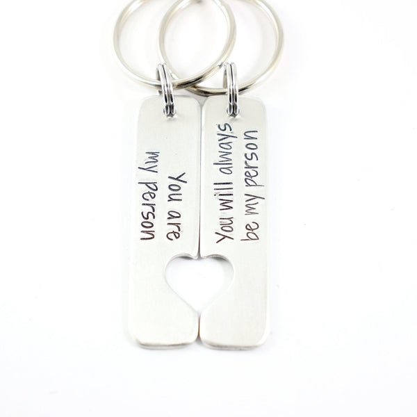 "You are my person" "You will always be my person" - Best Friends Keychain Set