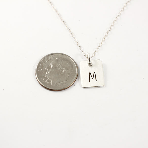 Initial Charm - Sterling Silver Charm / Necklace - Completely Hammered