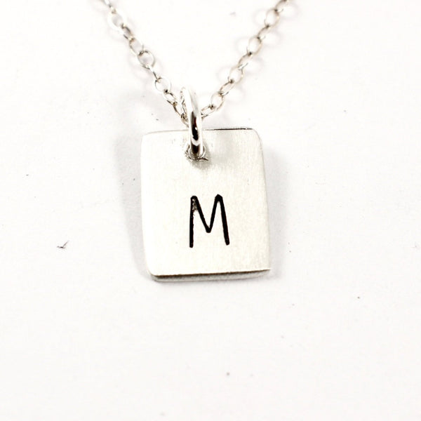 Initial Charm - Sterling Silver Charm / Necklace - Completely Hammered